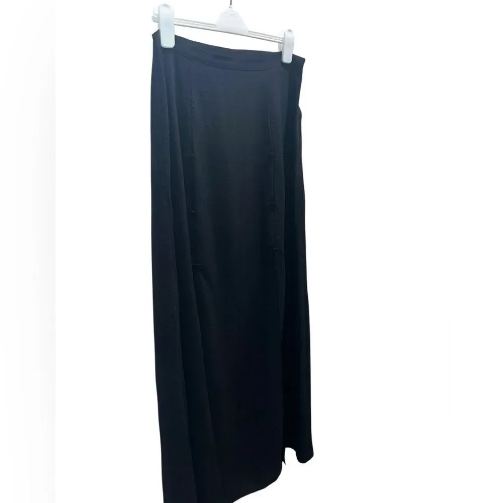 ASOS Black Midi Skirt Side Button Detail US 12